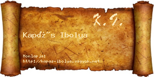 Kapás Ibolya névjegykártya