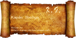 Kapás Ibolya névjegykártya